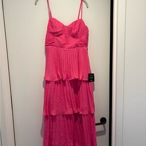 Lulu's Vibrant Pink Layered Dress
